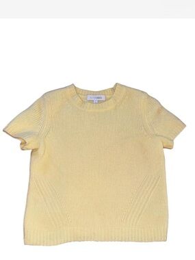 INTERMIX butter Yellow Short-Sleeve Knit Sweater